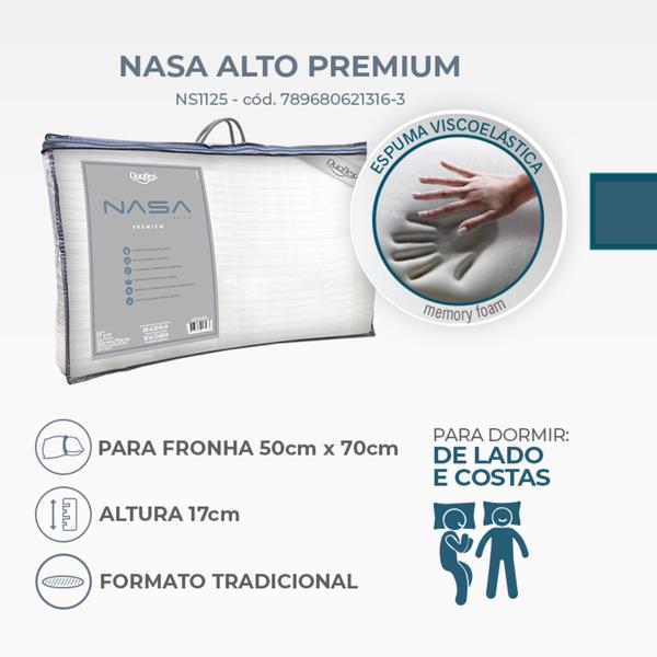 Imagem de Travesseiro Duoflex Nasa Alto Premium 50x70cm