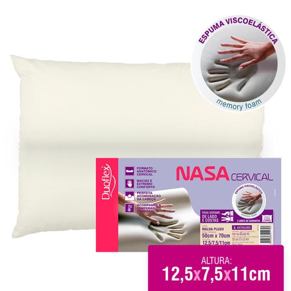 Travesseiro Duoflex Nasa Cervical, Ortopédico, 050 x 070 x 012 cm Imagem de Travesseiro Duoflex Nasa Cervical, Ortopédico, 050 x 070 x 012 cm