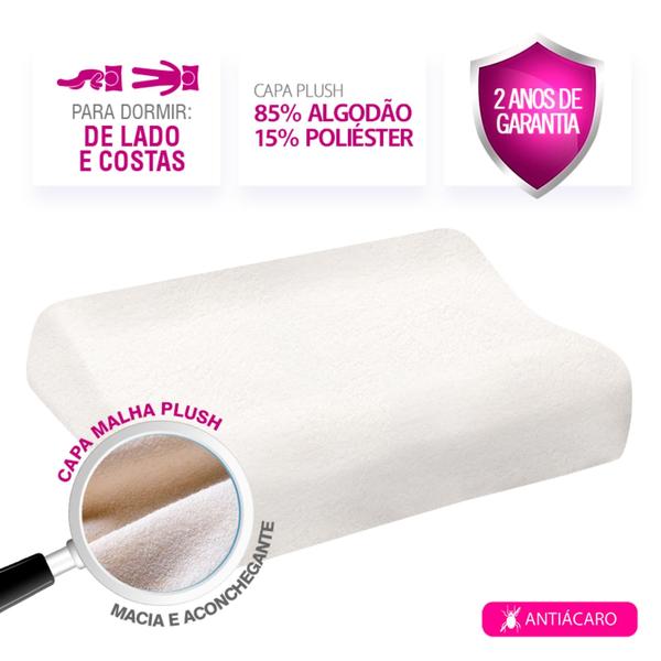 Travesseiro Duoflex Nasa Cervical, Ortopédico, 050 x 070 x 012 cm Imagem de Travesseiro Duoflex Nasa Cervical, Ortopédico, 050 x 070 x 012 cm