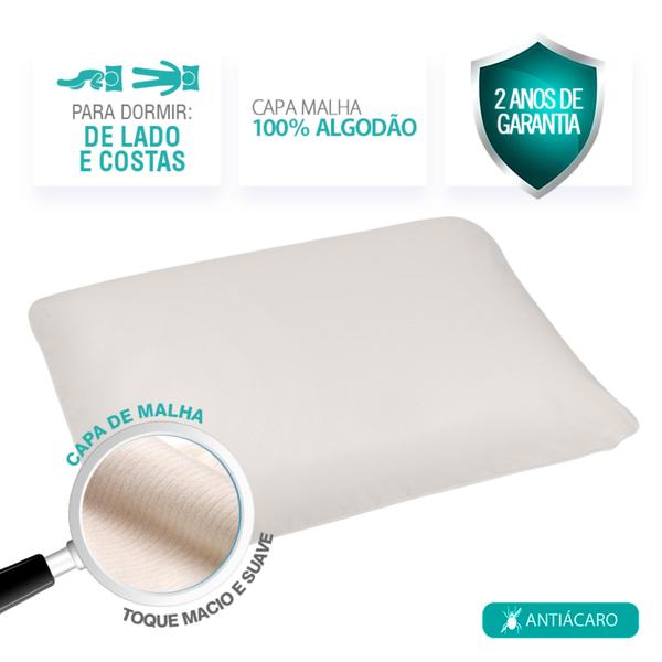 Imagem de Travesseiro Duoflex NASA NS1118 Branco 50cm X 70 cm