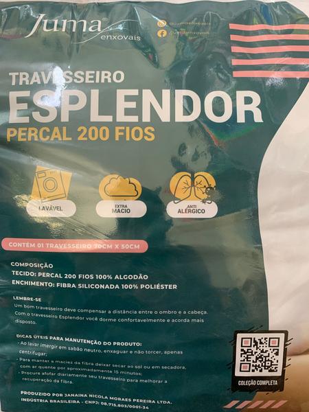 Imagem de Travesseiro Esplendor Percal 200 Fios Branco Juma Enxovais