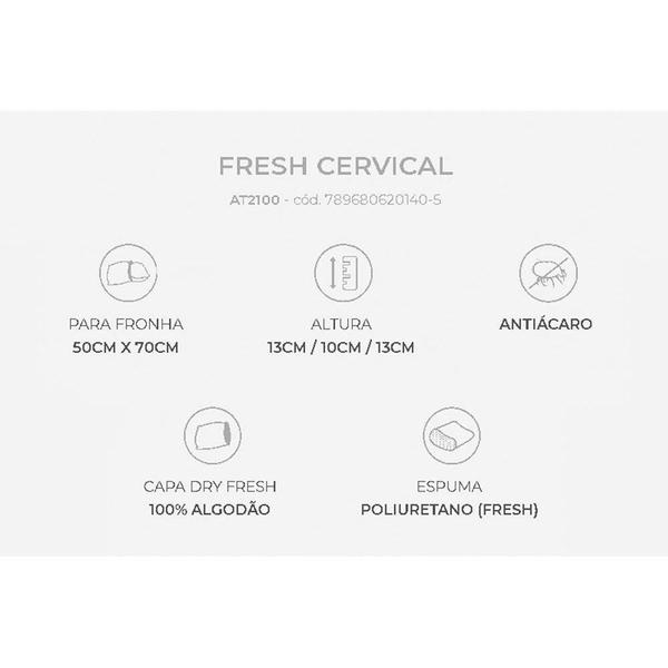 Imagem de Travesseiro Espuma Aerada Fresh Cervical AT2100 c/ Capa Dry Fresh p/Fronha (50x70) - Duoflex