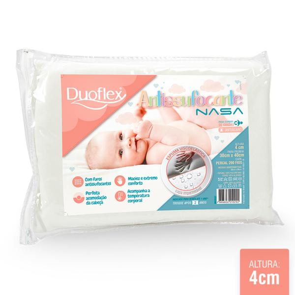 Imagem de Travesseiro Infantil Baby Anti Sufocante 30x40cm Duoflex