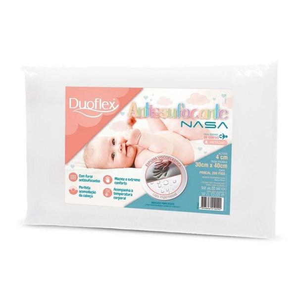 Imagem de Travesseiro Infantil BB3002 Nasa Baby Antissufocante 200 Fios Impermeável (30x40x4) - Duoflex