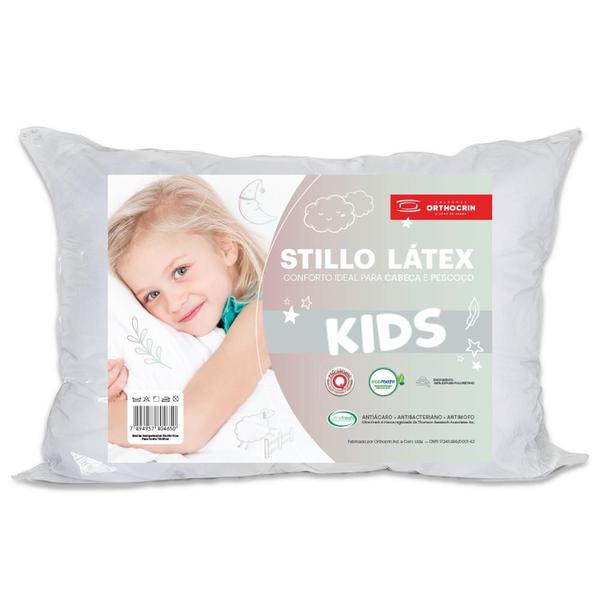 Travesseiro Infantil Stillo Látex Kids (28X35X10) - Orthocrin Imagem de Travesseiro Infantil Stillo Látex Kids (28X35X10)
