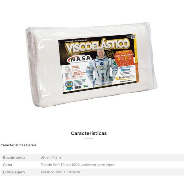 Travesseiro Junior Anatômico Nasa - Macio - MarcByan Imagem de Travesseiro Junior Anatômico Nasa - Macio