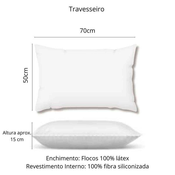 Imagem de Travesseiro Látex Natural em Flocos Latexfoam Basic Médio 15cm