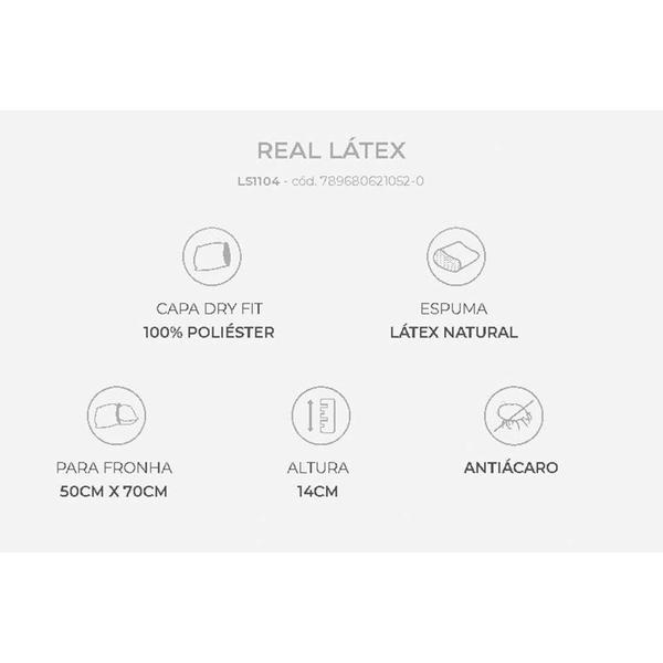 Travesseiro Látex Real LS1104 c/ Capa Dry Fit p/Fronha (50x70) - Duoflex Imagem de Travesseiro Látex Real LS1104 c/ Capa Dry Fit p/Fronha (50x70) - Duoflex
