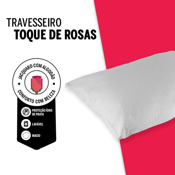 Imagem de Travesseiro Lavável Toque de Rosas