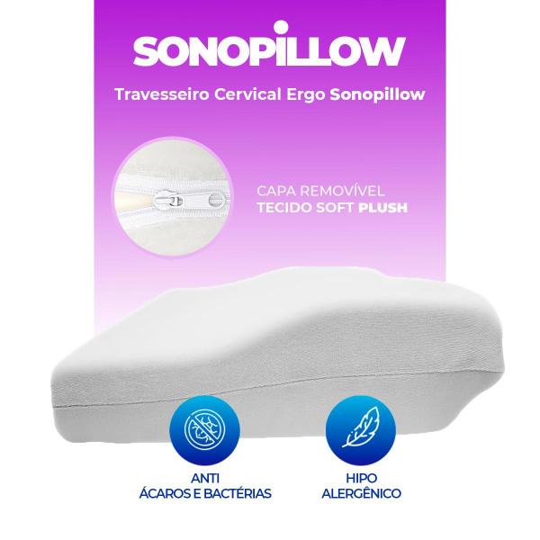 Travesseiro Magnético cervical para quem dorme de bruço dor - Sonopillow Imagem de Travesseiro Magnético cervical para quem dorme de bruço dor