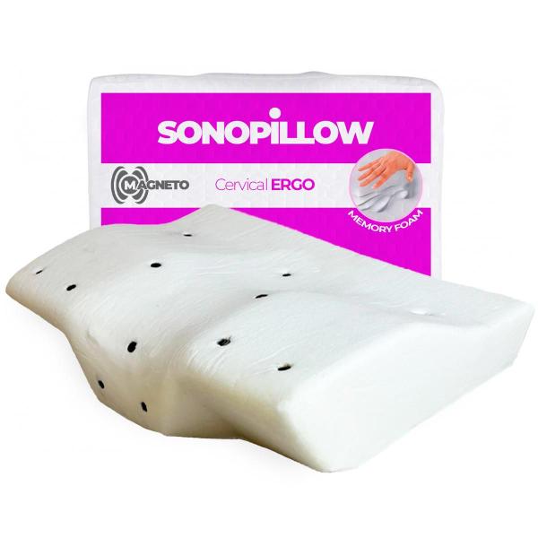 Travesseiro Magnético cervical para quem dorme de bruço dor - Sonopillow Imagem de Travesseiro Magnético cervical para quem dorme de bruço dor