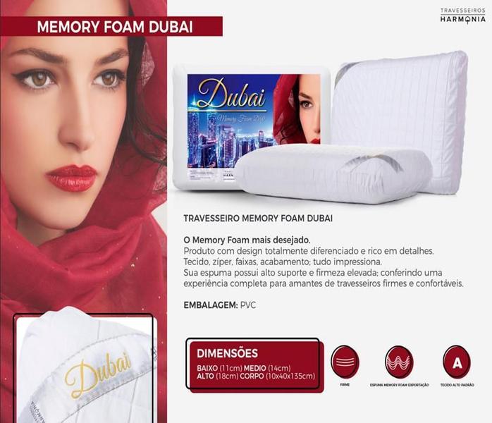 Imagem de Travesseiro Memory Foam Dubai Médio Firme Confortável