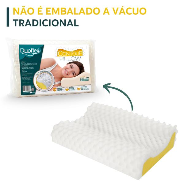 Travesseiro Modelo Cervical Firme - Duoflex Imagem de Travesseiro Modelo Cervical Firme