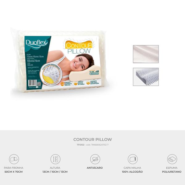Travesseiro Modelo Cervical Firme - Duoflex Imagem de Travesseiro Modelo Cervical Firme