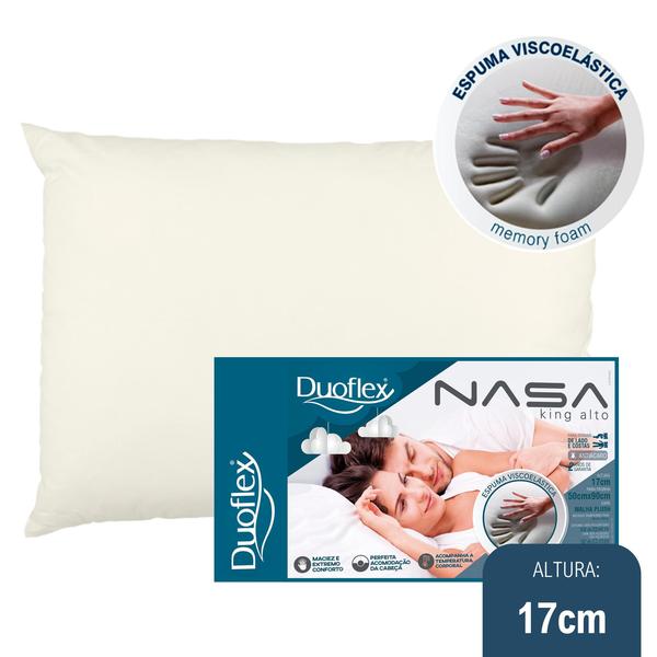 Travesseiro Nasa Alto King - 50x90 - Duoflex Imagem de Travesseiro Nasa Alto King - 50x90