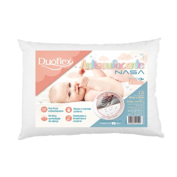 Travesseiro Nasa Baby Infantil Antiácaros Duoflexx Imagem de Travesseiro Nasa Baby Infantil Antiácaros Duoflexx