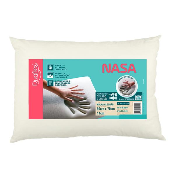 Imagem de Travesseiro Nasa Espuma Viscoelástico Toque Macio 50x70cm Duoflex