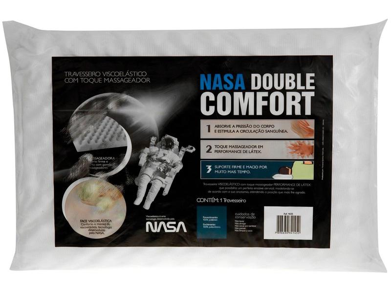 Travesseiro Nasa Fibrasca Viscoelástico - NASA Double Comfort Travesseiro Nasa Fibrasca Viscoelástico - NASA Double Comfort