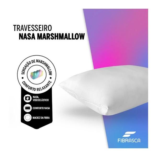 Imagem de Travesseiro Nasa Marshmallow Fibrasca - Enchimento de Visco Elástico e Fibra de Silicone - Oferece maior Conforto - Macio