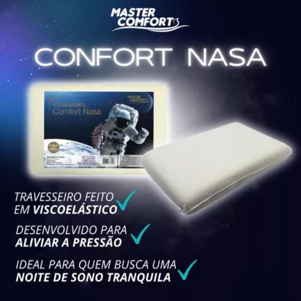 Imagem de Travesseiro Nasa Visco Elástico 50x70 Antialergico Antiácaro Comfort Nasa