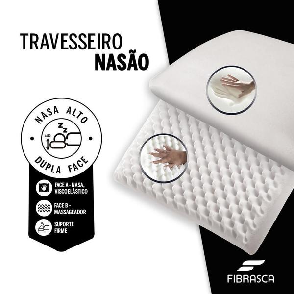 Imagem de Travesseiro Nasa Viscoelástico Fibrasca 14cm Suporte Firme