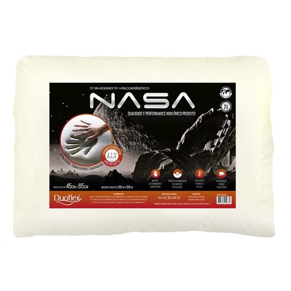 Imagem de Travesseiro Nasa-X Duoflex Viscoelástico macio 65cm x 45cm