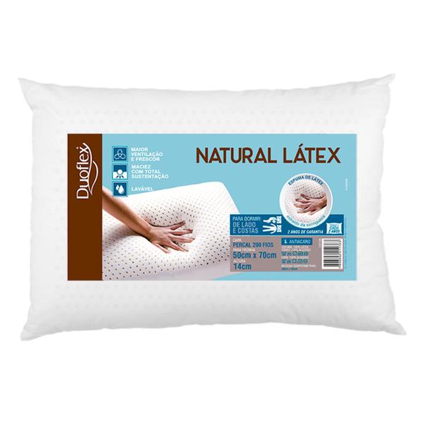 Imagem de Travesseiro Natural, Duoflex, Branco, Espuma 100% Látex