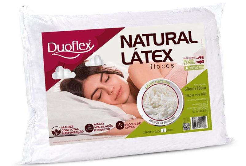 Imagem de Travesseiro Natural Latex Flocos Duoflex