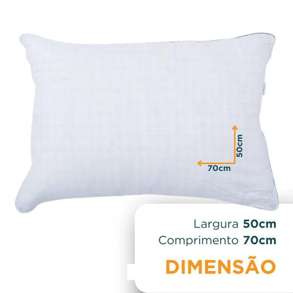 Imagem de Travesseiro Neo Prime Ecopluma Percal Algodão 233 Fios 50cm x 70cm Camesa