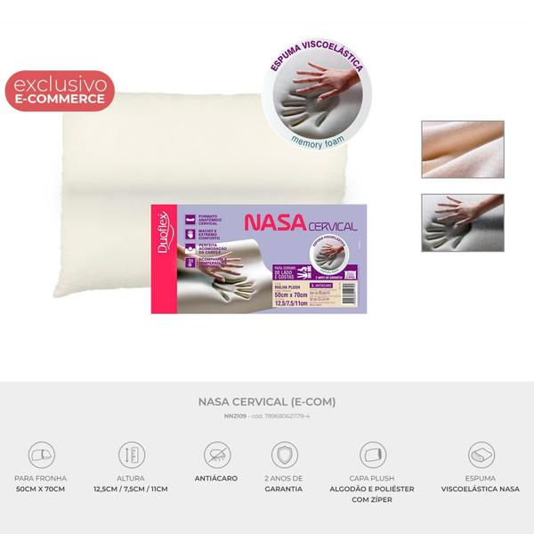 Travesseiro para Dor Cervical - 50x70 - Duoflex Imagem de Travesseiro para Dor Cervical - 50x70