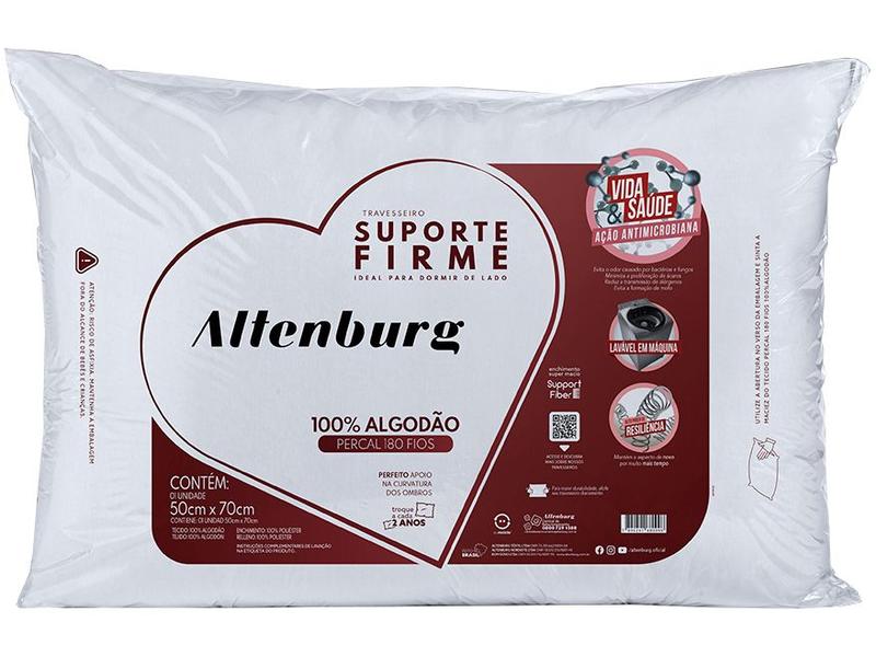 Travesseiro Percal 50x70cm 180 Fios - Altenburg Suporte firme