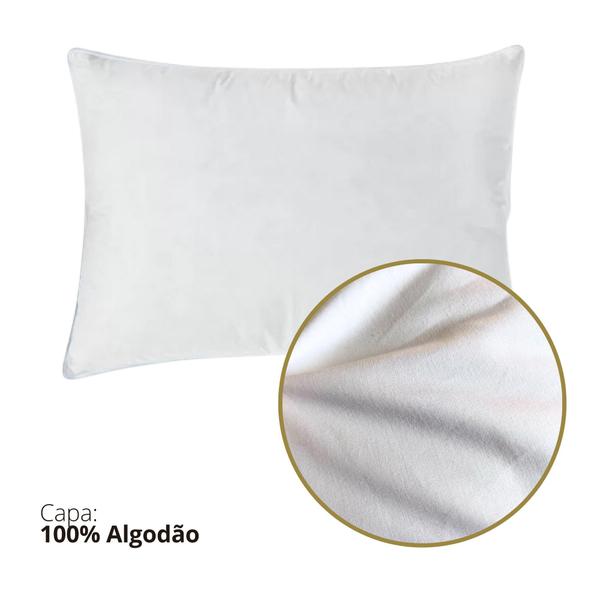 Imagem de Travesseiro Plumas de Ganso Antialérgico 70cmX50cm Daune Branco