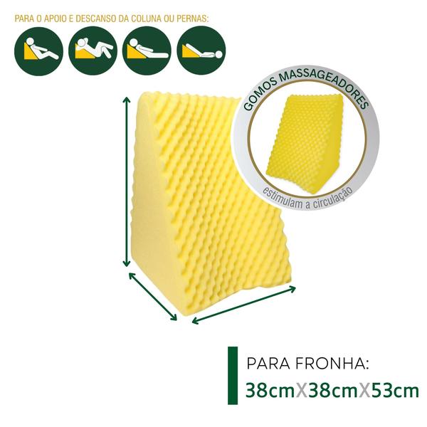 Imagem de Travesseiro Recoste Bem Duoflex AM0006 53x38x38cm Encosto Anatômico - Amarelo