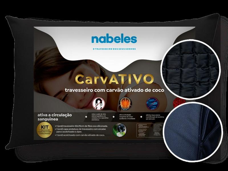 Travesseiro Tecnológico com Carvão Ativado de Coco Ativa Circulação Sanguínea - Nabeles Imagem de Travesseiro Tecnológico com Carvão Ativado de Coco Ativa Circulação Sanguínea - Nabeles