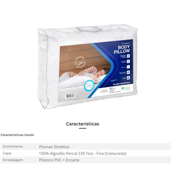 Travesseiro Theva Bestplumas Pillow 45 x 150 Imagem de Travesseiro Theva Bestplumas Pillow 45 x 150
