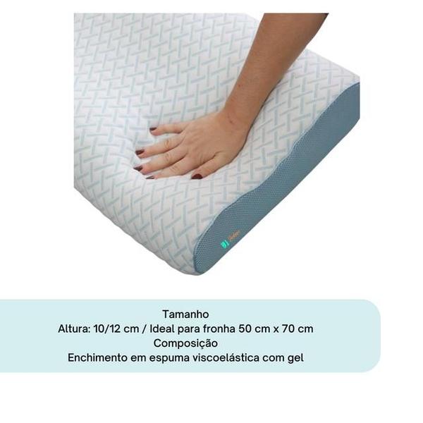 Imagem de Travesseiro Theva Contour Gel Cervical 40x60x12/10cm