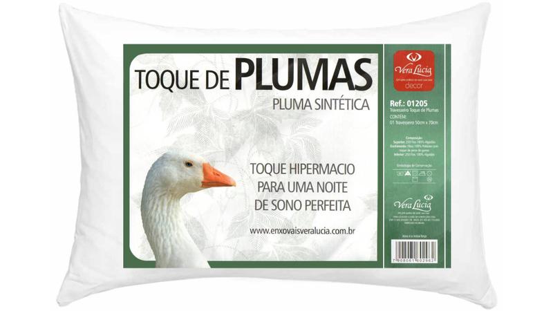 Imagem de Travesseiro toque plumas premium  algodão 50x70cm