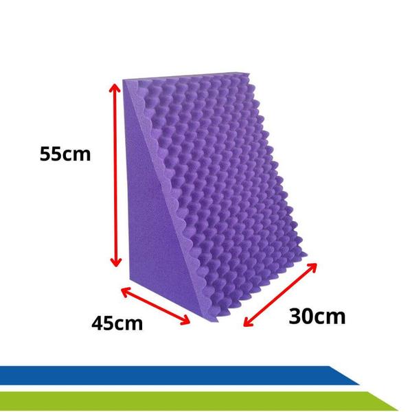 Imagem de Travesseiro Triangular Encosto Pós-Cirúrgico Antirrefluxo Caixa de Ovo Bioflorence