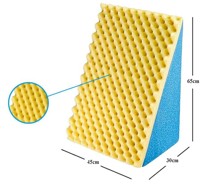 Imagem de Travesseiro triângulo pós cirurgico anti refluxo encosto suave rampa + capa com ziper lavavel