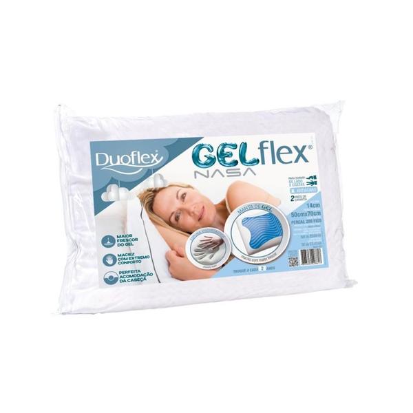 Imagem de Travesseiro Viscoelástico Gelflex Nasa GN1101 c/ Capa Percal 200 Fios p/Fronha (50x70) - Duoflex