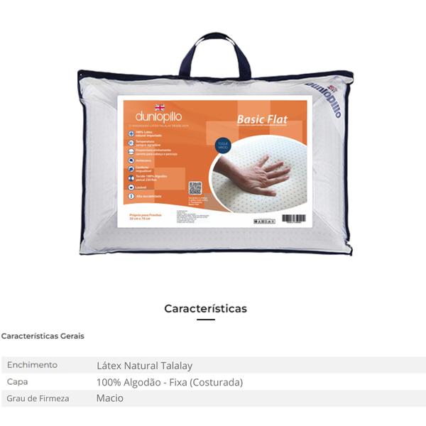 Travesseiros Basic Flat e Basic Queen - Látex - Dunlopillo Imagem de Travesseiros Basic Flat e Basic Queen - Látex