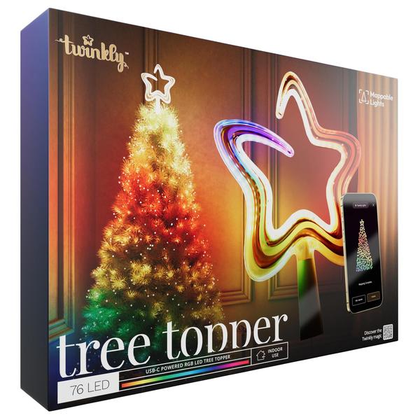 Imagem de Tree Topper Twinkly com 76 luzes LED RGB compatíveis com Alexa