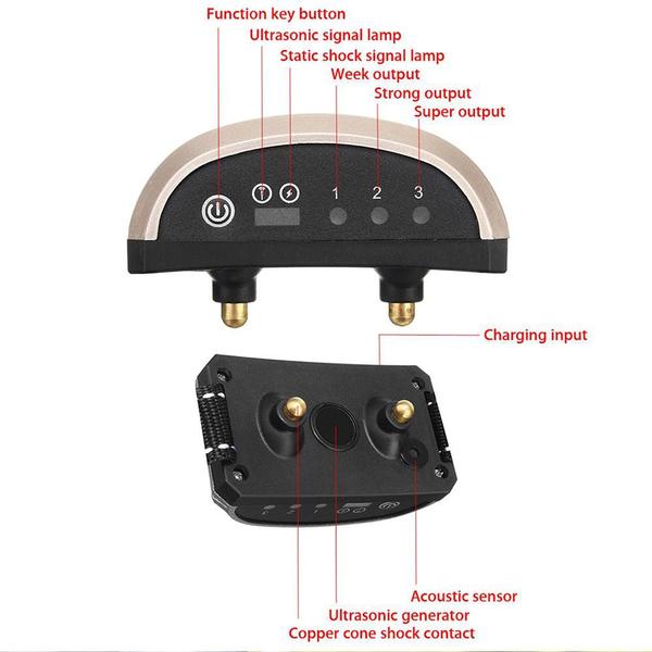 Imagem de Treinador de Cães Pare de Latir - Controle Automático Recarregável - Coleira Ultrassônica