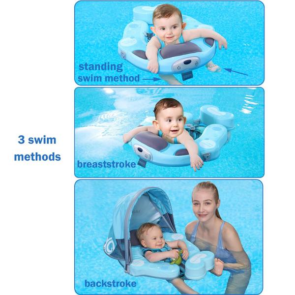 Imagem de Treinador de natação Mambobaby Float com dossel de 3 a 48 meses com 5 pontos