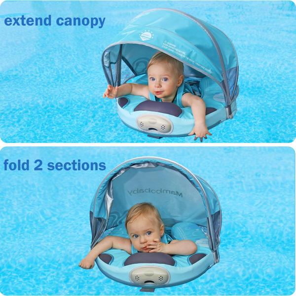 Imagem de Treinador de natação Mambobaby Float com dossel de 3 a 48 meses com 5 pontos