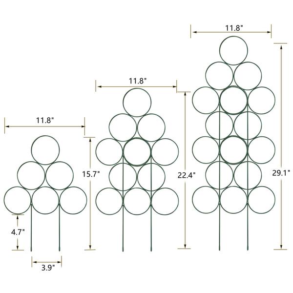 Imagem de Trellis LONCHDAN para plantas em vasos, empilhável para ambientes internos, pacote com 3