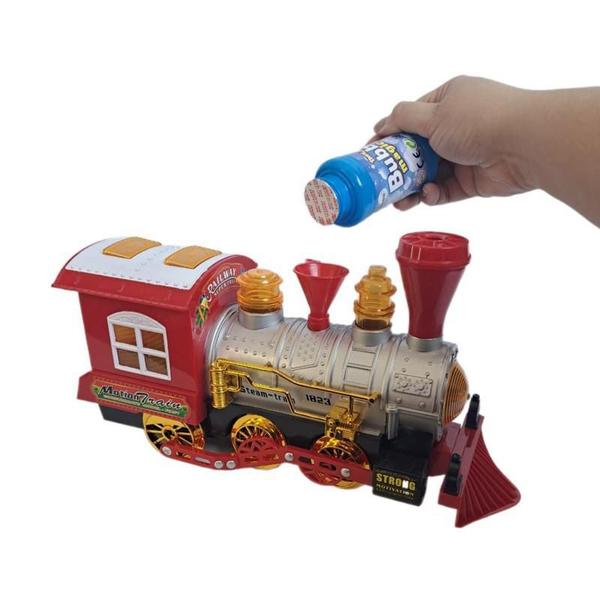 Trem Bola de Sabão Elétrico - Luzes e Sons - Toyking Imagem de Trem Bola de Sabão Elétrico - Luzes e Sons