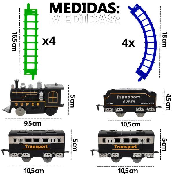 Imagem de Trem expresso Ferrorama brinquedo Locomotiva 138cm à pilha