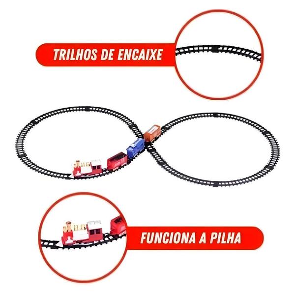 Imagem de Trem Ferrorama Locomotiva Brinquedo Trenzinho elétrico a Pilha Na Caixa Expresso Orbital