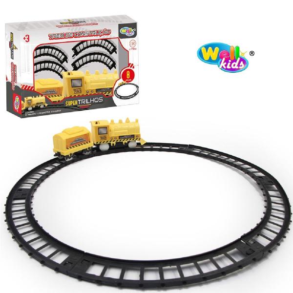 Trem Locomotiva Construção Trilho Pilha 8 Pç novidade basico - Filó Modas Imagem de Trem Locomotiva Construção Trilho Pilha 8 Pç novidade basico